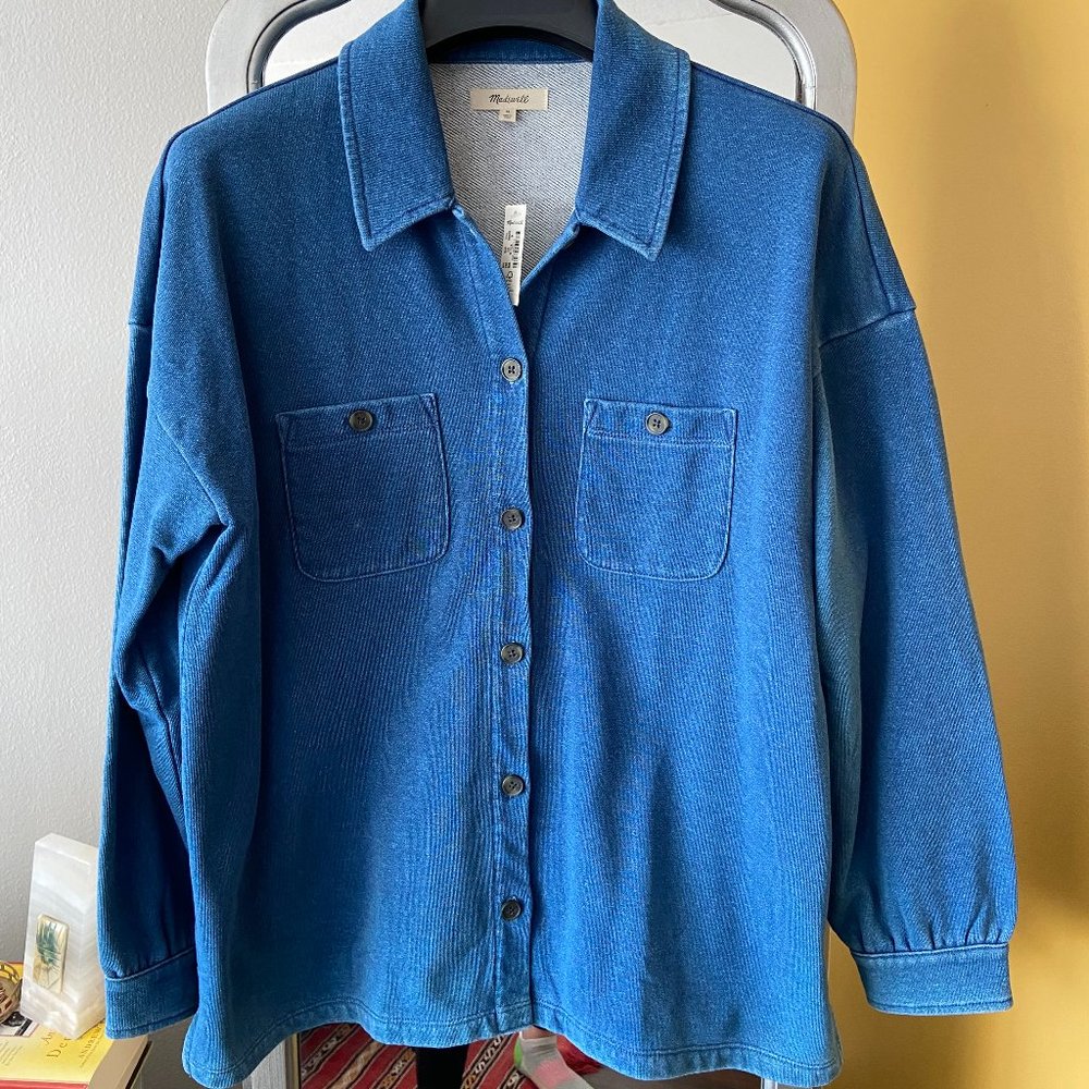 Madewell,  INDIGO TERRY SHIRT-JACKET, S: Medium